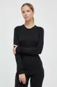 μαύρο Λειτουργικό μακρυμάνικο πουκάμισο Smartwool Classic Thermal Merino Γυναικεία