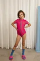 рожевий Суцільний дитячий купальник Mini Rodini Для дівчаток