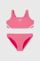 рожевий Роздільний дитячий купальник adidas Performance Для дівчаток