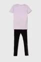 Дитяча бавовняна піжама Calvin Klein Underwear фіолетовий