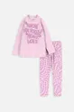 roza Otroška bombažna pižama Coccodrillo Dekliški