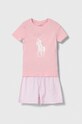 Polo Ralph Lauren piżama dziecięca wzorzyste różowy 4P0146
