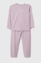 rózsaszín United Colors of Benetton gyerek pamut pizsama Gyerek