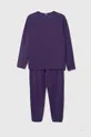 Дитяча бавовняна піжама United Colors of Benetton фіолетовий