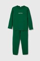 United Colors of Benetton piżama bawełniana dziecięca nadruk zielony 30960P05B.G.SEASONAL