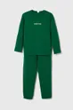 zöld United Colors of Benetton gyerek pamut pizsama Gyerek