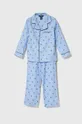 plava Dječja pamučna pidžama Polo Ralph Lauren Dječji