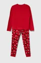 Otroška bombažna pižama United Colors of Benetton rdeča