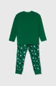 Детская хлопковая пижама United Colors of Benetton зелёный