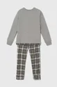Детская хлопковая пижама United Colors of Benetton серый