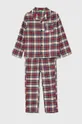 bordowy United Colors of Benetton piżama bawełniana dziecięca Dziecięcy