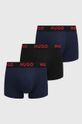 Boxerky HUGO 3-pak pletenina tmavomodrá 50496723