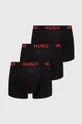 μαύρο Μποξεράκια HUGO 3-pack Ανδρικά