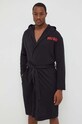 HUGO szlafrok bawełniany 50501421 czarny AW23