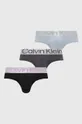 modrá Slipy Calvin Klein Underwear 3-pak Pánsky