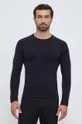 μαύρο Λειτουργικό μακρυμάνικο πουκάμισο Smartwool Intraknit Active Ανδρικά