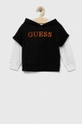 czarny Guess bluza bawełniana dziecięca Chłopięcy