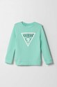 Guess bluza bawełniana dziecięca nadruk turkusowy N73Q10.KAUG0.9BYX