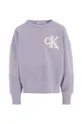 Otroški bombažen pulover Calvin Klein Jeans vijolična