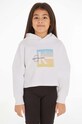 Дитяча бавовняна кофта Calvin Klein Jeans з капюшоном білий IG0IG02022.9BYX