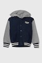 Dječja dukserica Abercrombie & Fitch s kapuljačom mornarsko plava KI222.3097