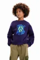 mornarsko modra Otroški bombažen pulover Desigual Fantovski