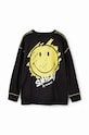 Chłopiec Desigual bluza bawełniana dziecięca 23WBTK03 T-SHIRT LONG SLEEVE 23WBTK03 czarny