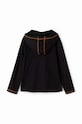 Băieți Desigual hanorac de bumbac pentru copii 23WBTK10 negru