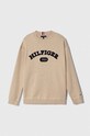 Tommy Hilfiger sweter bawełniany dziecięcy aplikacja beżowy KB0KB08509.128.176.9BYX