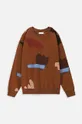 Otroški bombažen pulover Coccodrillo rjava