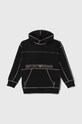 Дитяча бавовняна кофта Emporio Armani з капюшоном чорний 6R4BJG.4J68Z