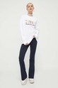Βαμβακερή μπλούζα Tommy Jeans DW0DW16246 λευκό AW23