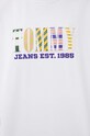 Βαμβακερή μπλούζα Tommy Jeans DW0DW16246 λευκό
