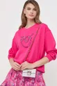 ροζ Βαμβακερή μπλούζα Pinko