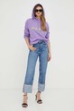 Pinko bluza bawełniana 101685.A163 fioletowy AW23