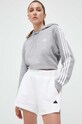 Бавовняна кофта adidas сірий IC9910