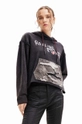 fekete Desigual felső 23WWSK58 WOMAN KNIT SWEAT LONG SLEEVE Női