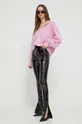 Pamučna dukserica Moschino Jeans roza