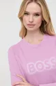 ροζ Βαμβακερή μπλούζα Boss Orange BOSS ORANGE