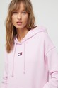 Βαμβακερή μπλούζα Tommy Jeans ροζ DW0DW15411