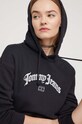 Tommy Jeans pamut melegítőfelső fekete DW0DW16400