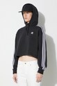 Mikina adidas Originals Adicolor Classics Crop Hoodie černá IB7388