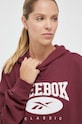 Бавовняна кофта Reebok Classic бордо 100030860