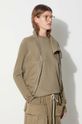 Βαμβακερή μπλούζα Rick Owens πράσινο DS02C5239.F