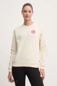 beige Fjallraven felpa in cotone 1960 Logo Donna