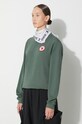 Fjallraven bluza bawełniana 1960 Logo Badge Sweater turkusowy F87230.679
