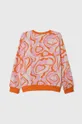 Otroški bombažen pulover Guess oranžna