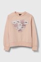 Guess bluza bawełniana dziecięca aplikacja różowy J3YQ08.KA6R4.9BYX