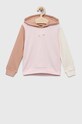 Guess bluza bawełniana dziecięca z kapturem różowy K3YQ02.KA6R3.9BYX