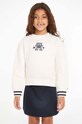 Dětská mikina Tommy Hilfiger bez kapuce bílá KG0KG07372.128.176.9BYX